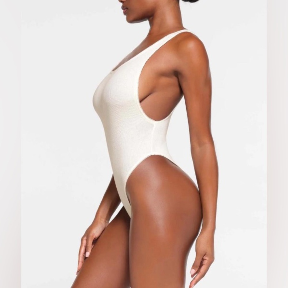 SKIMS Cotton Rib Picot Tank Bodysuit